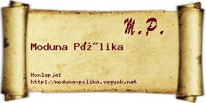 Moduna Pólika névjegykártya